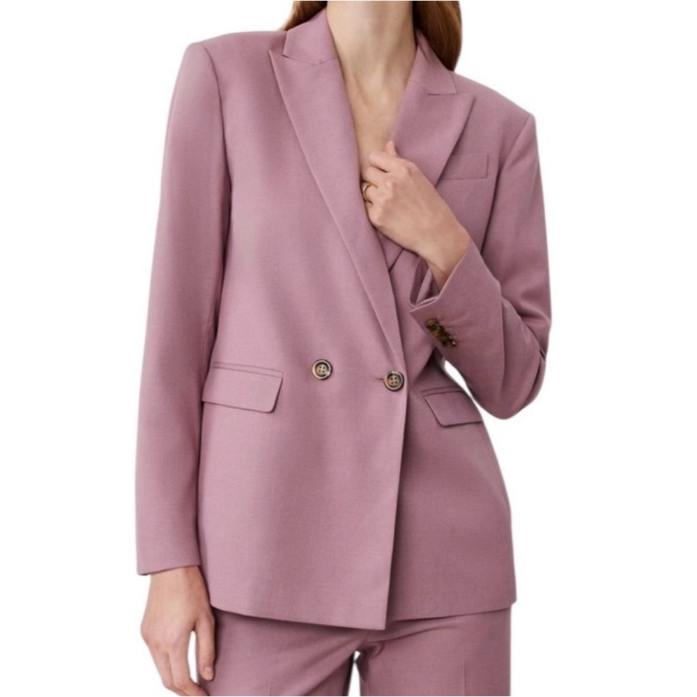 Ann Taylor Mauve Double-Breasted Blazer
